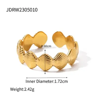 Image de Bague Large Géométrique Or 18K - Style Minimaliste & Élégant