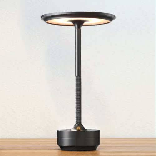 Immagine di Lampada decorativa semplice in lega di alluminio Luce notturna a LED Atmosfera dimmerabile infinitamente Lampada da scrivania touch ricaricabile portatile retrò