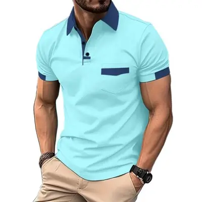 Image de T-Shirt Homme Été - Polo Uni Respirant & Léger