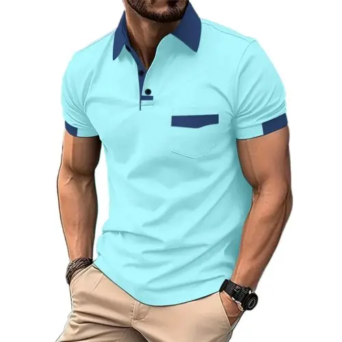 Image de T-Shirt Homme Été - Polo Uni Respirant & Léger