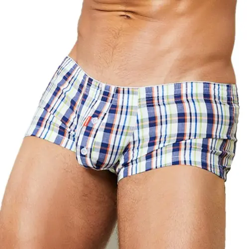 Image de Boxers Hommes Coton Confortables - Style Plaid