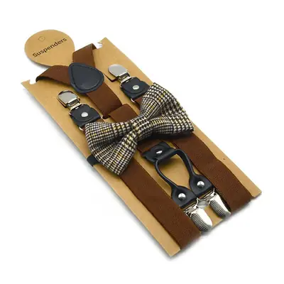 Image de Bretelles Élastiques en Cuir avec Nœud Papillon - Style Élégant pour Hommes et Femmes