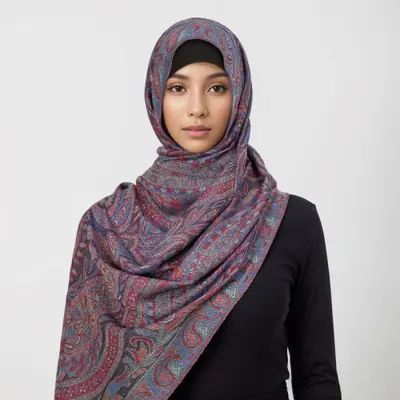 Image de Hijab Pashmina Luxueux - Écharpe Longue en Cachemire pour Femme