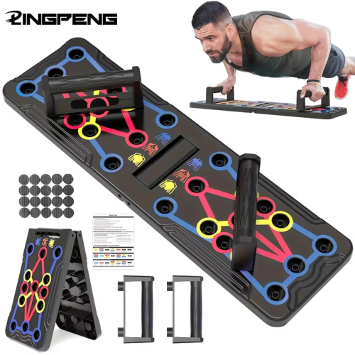 Immagine di Set di Tavole per Push Up Multifunzionali Portatili con Maniglie – Attrezzatura Fitness Pieghevole per Allenamento Braccia, Addome, Torace e Schiena