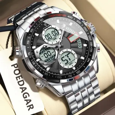 Image de Montre Homme Élégante & Sportive - Double Affichage LED