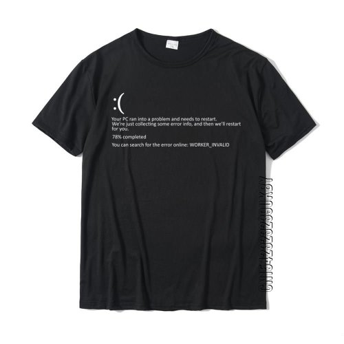 Afbeelding van Grappig Blauw Scherm Van Death Bsod Crash Nerd Computer Kostuum Top T-shirts Camisa Nieuwe Komende Mannen T-shirt Camisa Katoen