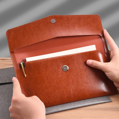Immagine di Cartella di File in Pelle A4, A5, A6 – Valigetta Elegante per Documenti, Contratti e Fatture, Borsa da Ufficio e Scuola con Design Moderno