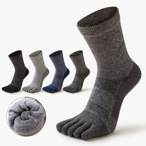 Bild von Warme Fünf-Finger-Socken aus 100% Baumwolle – Ideal für Sport & Outdoor