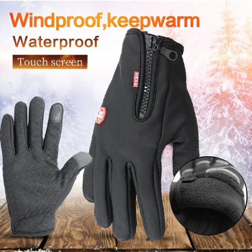 Image of Premium Windproof Winter Gloves with Touchscreen Compatibility, Anti-Slip Silicone Grip, Full-Finger Design for Cycling and Outdoor Sports