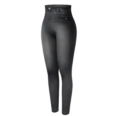 Image de Leggings Faux Denim Taille Haute - Style Jeans Élégant