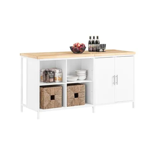 Image de Îlot de Cuisine Autoportant 170x89x60cm - Armoire Bar Multifonctionnelle
