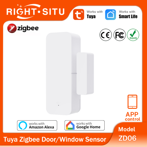 Zdjęcie Czujnik otwarcia drzwi i okien Tuya Zigbee 3.0 – bezprzewodowy czujnik kontaktu z obsługą Smart Life, Alexa, Yandex, Zigbee2MQTT i ZHA