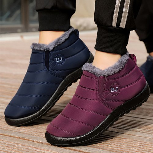 Image of Women Boots Lightweight Winter Shoes For Women Ankle Boots Snow Botas Mujer Black Couple Waterproof Winter Boots Plus Size