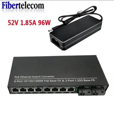 Image de Commutateur PoE 4 Ports + 2 Fibres - Gigabit Ethernet 65W