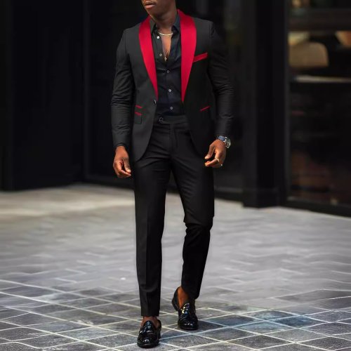 Bild von Modernes Herren Business-Casual Anzugset – Zweiteilig, Schmal geschnitten, Atmungsaktiv und Bequem mit Seitenschlitz und Ein-Knopf-Jacke