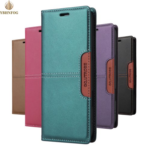 Zdjęcie Eleganckie Skórzane Etui z Klapką dla Samsung Galaxy S10 Plus, S20, S21 FE, S22, S23, S24, S25, Note20 Ultra