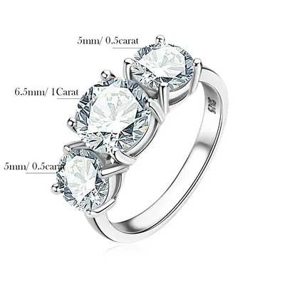 Image de Bague de Fiançailles Moissanite 4 Carats - Élégance & Éclat