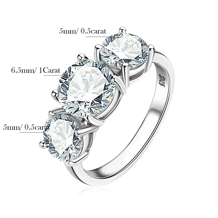 Image de Bague de Fiançailles Moissanite 4 Carats - Élégance & Éclat
