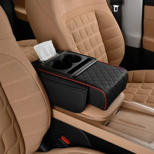 Imagen de Caja de reposabrazos para coche, almohadilla de altura gruesa de 7,5 cm, cojín para reposabrazos con...