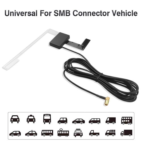 Bild von DAB+ Autoradio Head Unit mit Antenne für Windschutzscheibenmontage – Hochleistungs-Signalempfänger mit SMB-Stecker für klaren Empfang in ganz Europa