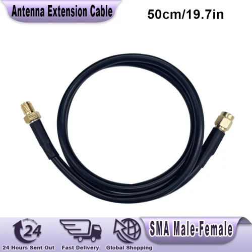 Imagen de Cable de extensión de antena de 50/60/100cm AR-148/152 SMA Cable Coaxial de Radio macho-hembra para Baofeng UV-5R UV-9R UV-82 Walkie Talkie