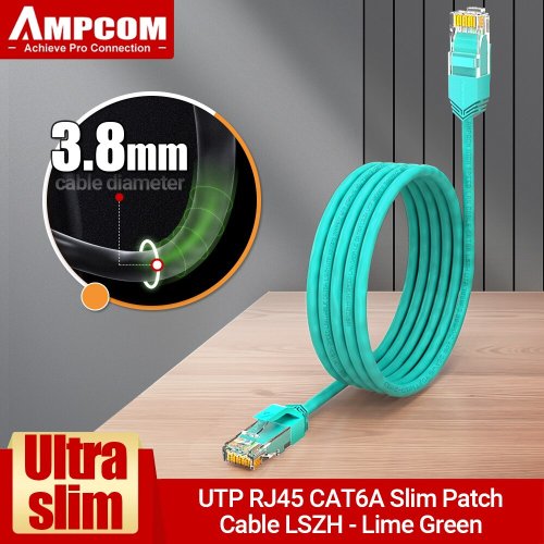 Bild von Ampcom ultra slim cat6a netzwerk kabel, 3,8mm lszh utp rj45 lan internet netzwerk high speed kabel kabel für router modem pc