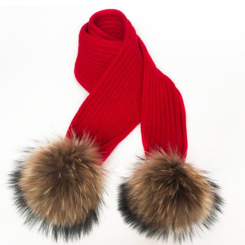 Immagine di Sciarpa Invernale Donna con Pompon in Pelliccia - Calda e Stilosa 2025