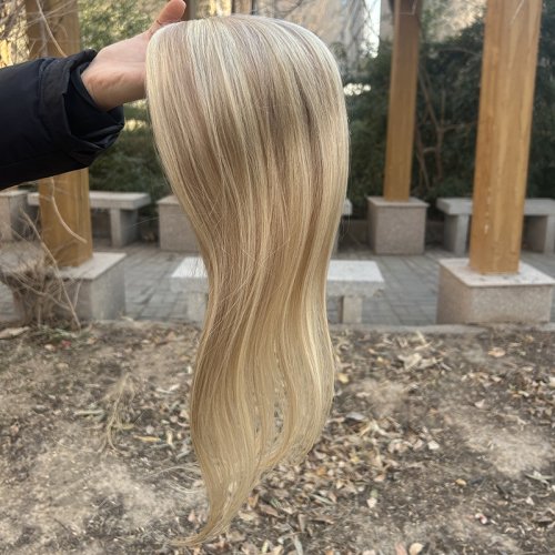 Afbeelding van Natuurlijke 16-inch Monofilament PU Toupet met Clip – Handgebonden Maagdelijk Menselijk Haar op Zwitserse Kant Basis voor Vrouwen