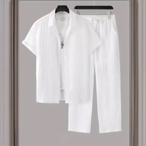 Image of Men's Lightweight Summer Suit Set – Stylish & Comfortable Two-Piece Formal Wear for Warm Weather