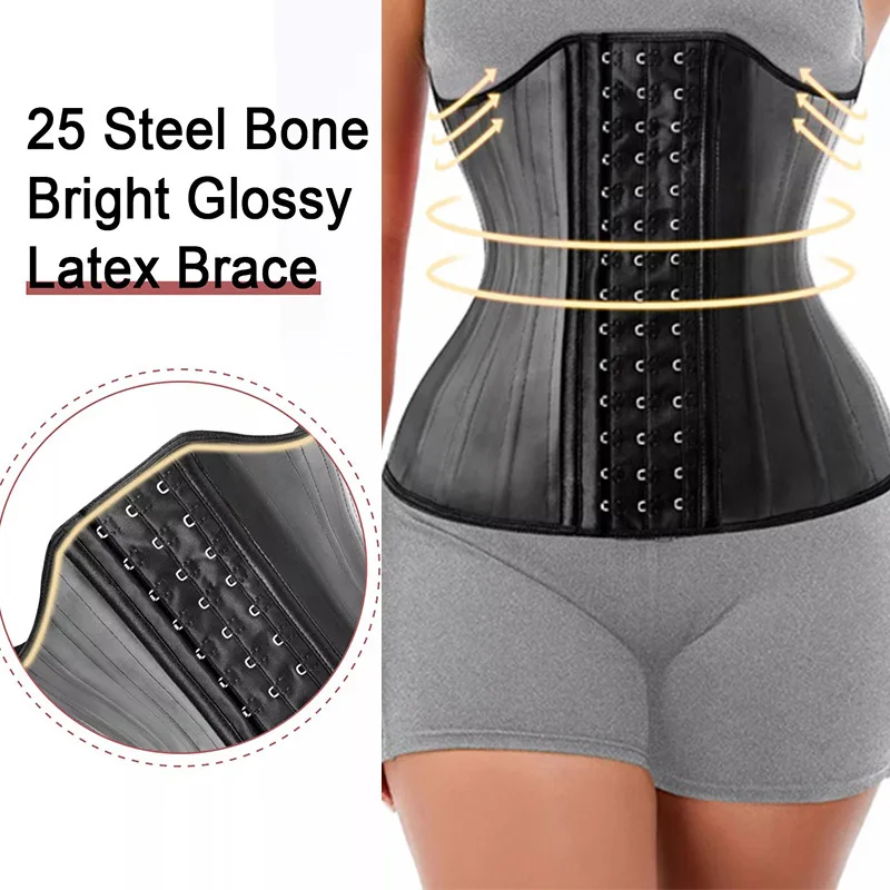 Afbeelding van Natuurlijke latex tailletrainer met 25 stalen botten – effectieve buikreductie en lichaamsmodellering voor een slankere figuur