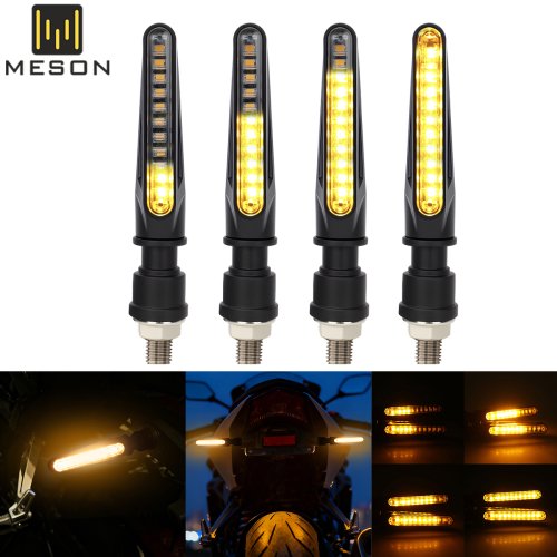 Afbeelding van Universele Amber LED Richtingaanwijzers voor Motorfiets met Vloeiende Blinkerfunctie en DRL - 2 Stuks