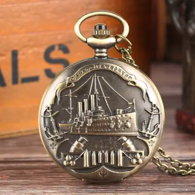 Image de Montre de Poche Classique Homme & Garçon - Collier Design Corsaire