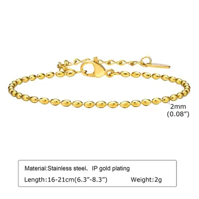 Image de Bracelet chaîne chevrons plaqué or, fin et empilable pour femme