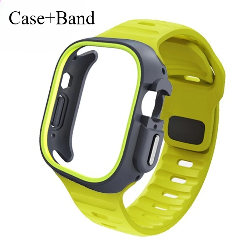 Afbeelding van Siliconen Sportband voor Apple Watch Ultra 49mm en Series 10, 9, 8, 7, 6, SE, 5, 4 – Geschikt voor 46mm, 45mm, 44mm, 41mm, 40mm, 42mm Modellen
