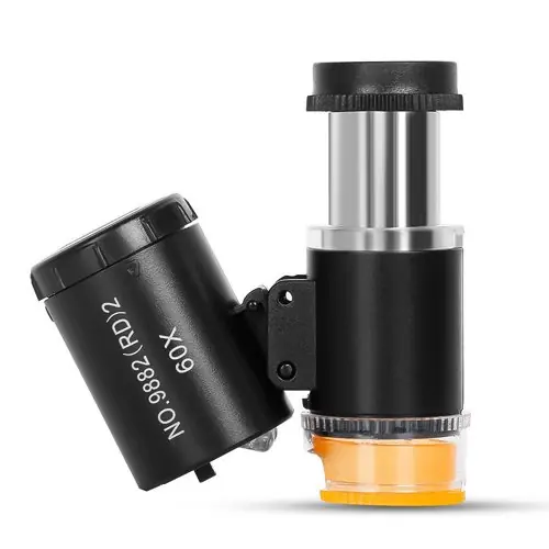 Image de Loupe Microscope 60x avec 3 LED - Identification Monnaie & Antiquités