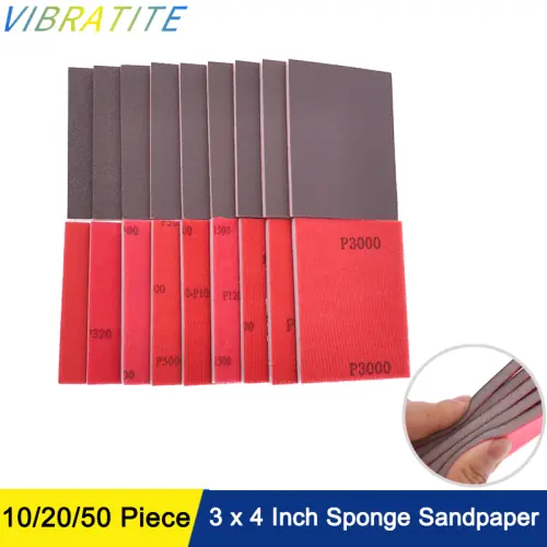 Image de Papier de Verre Éponge 3x4 Pouces - Assortiment Grains 120 à 3000
