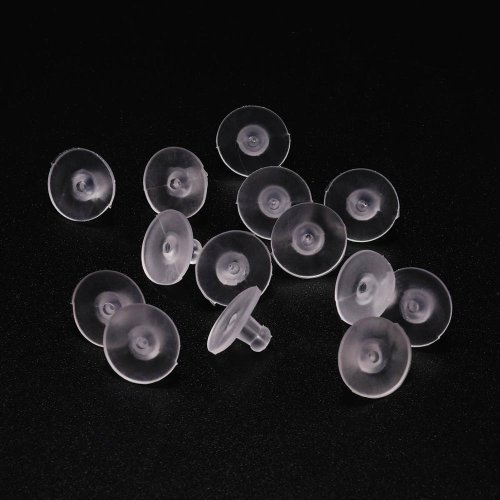 Image de Lot de 100 Boucles d'oreilles en Silicone - Bouchons Ronds pour Bijoux DIY