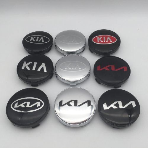 Imagen de Juego de 4 tapacubos 3D de 56mm, 60mm, 65mm y 68mm para emblema de coche - Cubiertas centrales de rueda con diseño elegante y acabado brillante