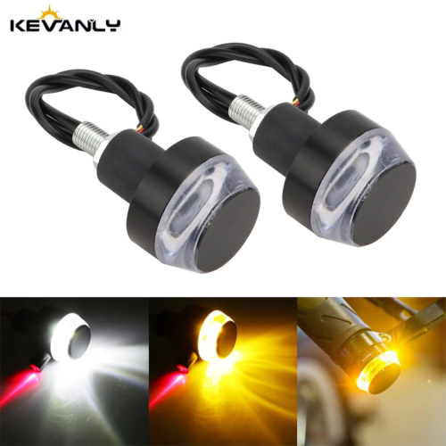 Imagen de Lámpara Led para manillar de motocicleta, señal de giro, luces de conducción, luz de freno, baliza intermitente, lámpara de parada, luz de estacionamiento, 2 uds.