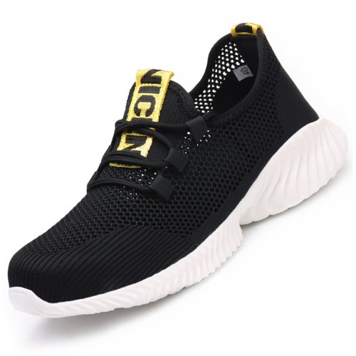 Image of summer work shoes with protection breathable Lightweight safety shoes with iron toe anti-stab anti-slip working summer shoes