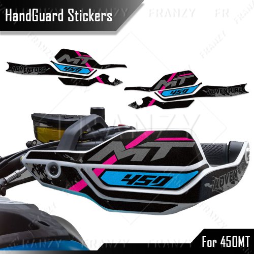 Immagine di Adesivi per Paramani Moto Impermeabili in Vinile Resistente - Decalcomanie Personalizzate per CFMoto 450MT e CF Moto 450 MT