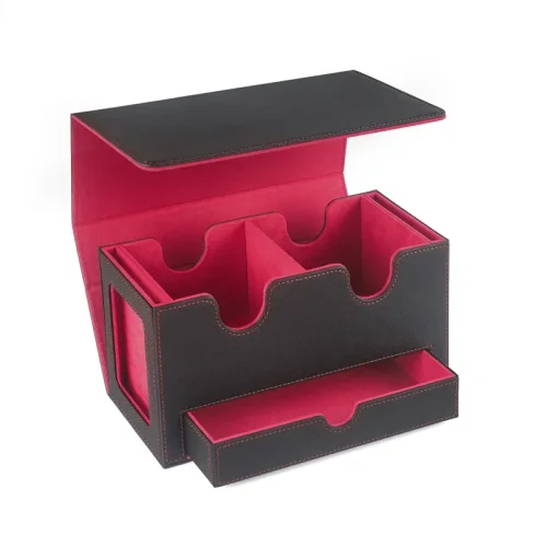 Immagine di Custodia per mazzo di carte Trading Commander 3 in 1 Scatola di immagazzinaggio di carte in pelle PU...