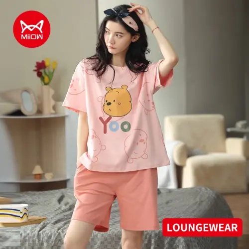 Image de Pyjama Femme Mignon Imprimé Dessin Animé - Confortable & Doux