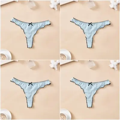 Image de String Coton Doux - Lot de 4 Sous-Vêtements Femmes