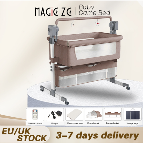 Image de Lit de Jeu Bébé Multifonctionnel - Berceau Portable & Pliable