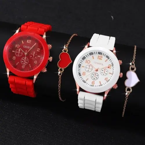 Image de Montres de Couple en Silicone - Élégance & Simplicité