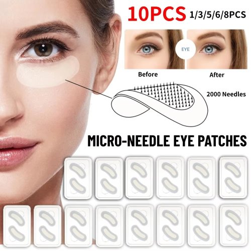 Image of Natural Hyaluronic Acid Microneedle Eye Patches for Anti-Aging, Dark Circle Reduction, and Deep Moisturization – Korean Skin Care Formula