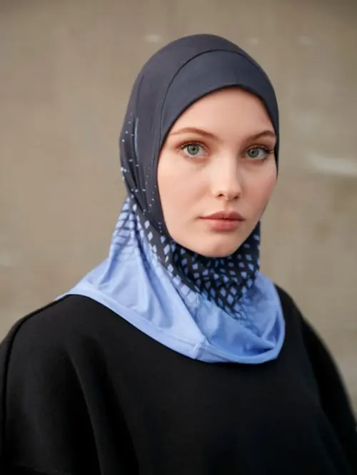 Image de Hijab Sportif Instantané - Style Géométrique Respirant