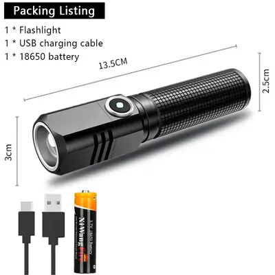 Image de Mini Lampe Torche LED 2000LM Rechargeable
