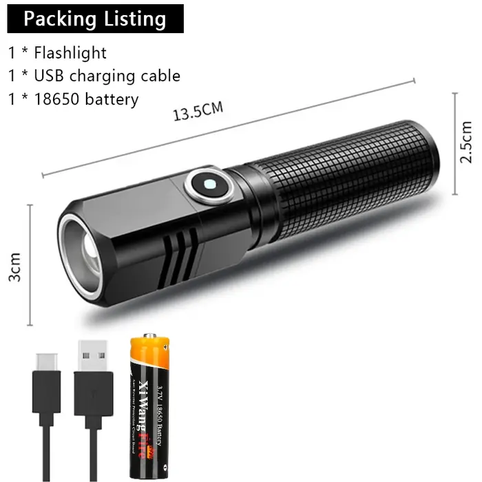 Image de Mini Lampe Torche LED 2000LM Rechargeable